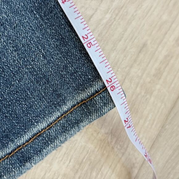 Risen Denim Straight Leg Distressed Chewed Accent Jeans | Medium Blue | 30/11 - Picture 9 of 9